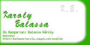 karoly balassa business card