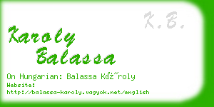 karoly balassa business card